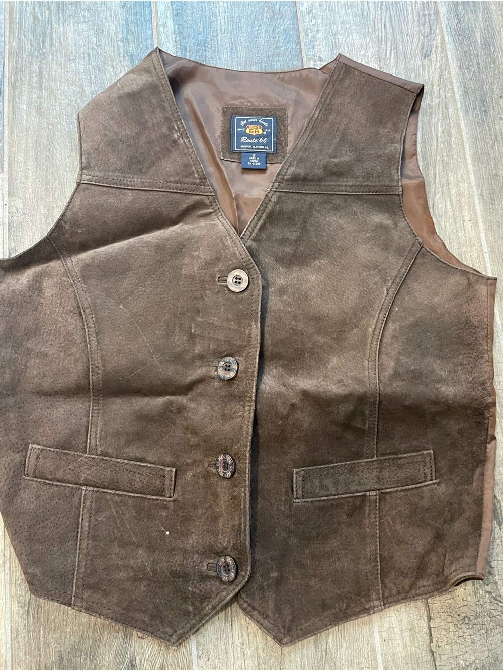 Route 66 Dark Brown Suede Vest size small